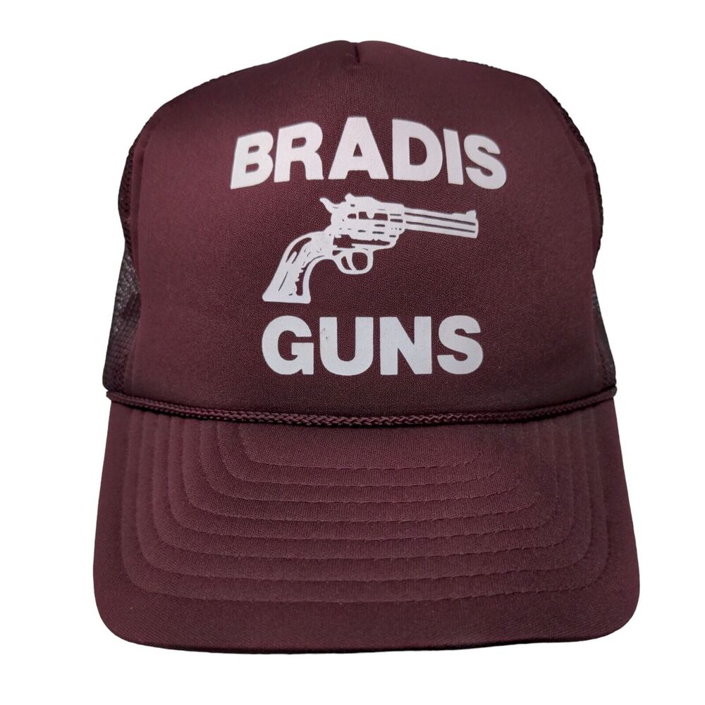 Bradis Guns Snapback Mesh Back Rope Trucker Hat Red Adult Fit All Adjustable